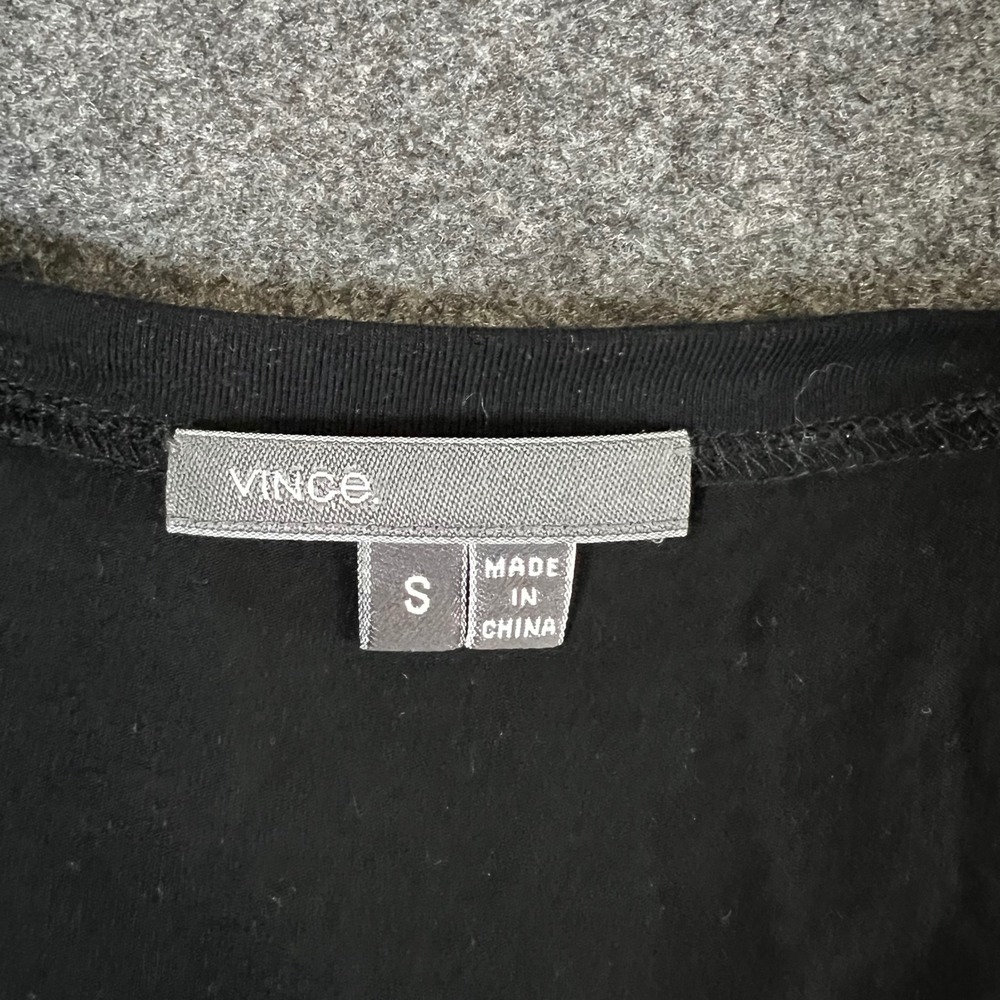 Vince Black Micromodal V-Neck Dolman Sleeve Top Small Minimalist Designer - Picture 3 of 12